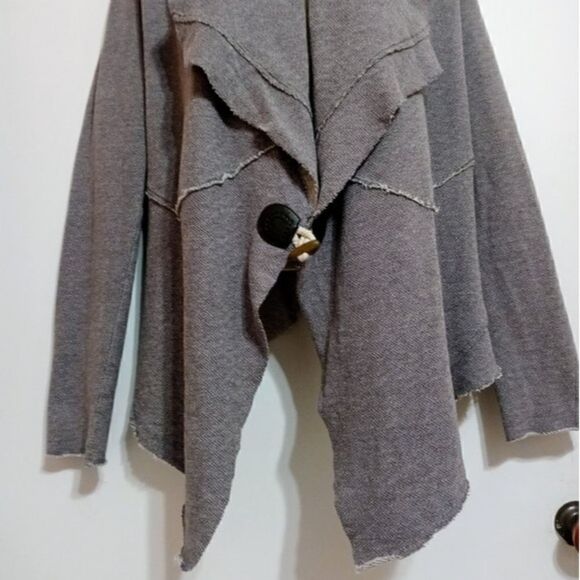 Quiksilver Diagonal Knit Draped Cardigan Gray Small - Picture 6 of 12